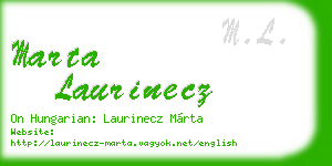 marta laurinecz business card